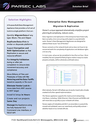 Migration Solution Brief - Parsec Labs